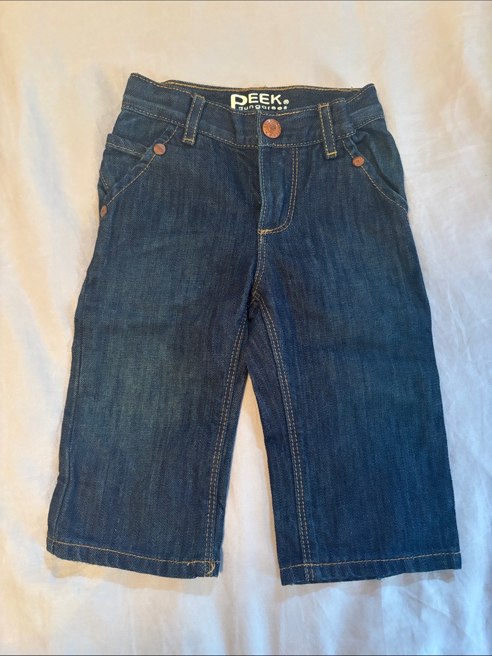 Peek Dungarees Boys 12m Dark Blue Denim Straight-Leg Jeans